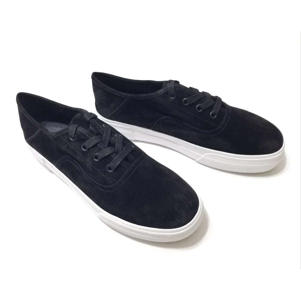NIB Vince Copley Italian Sport Suede Platform Lace Up Sneaker Black 9 9.5